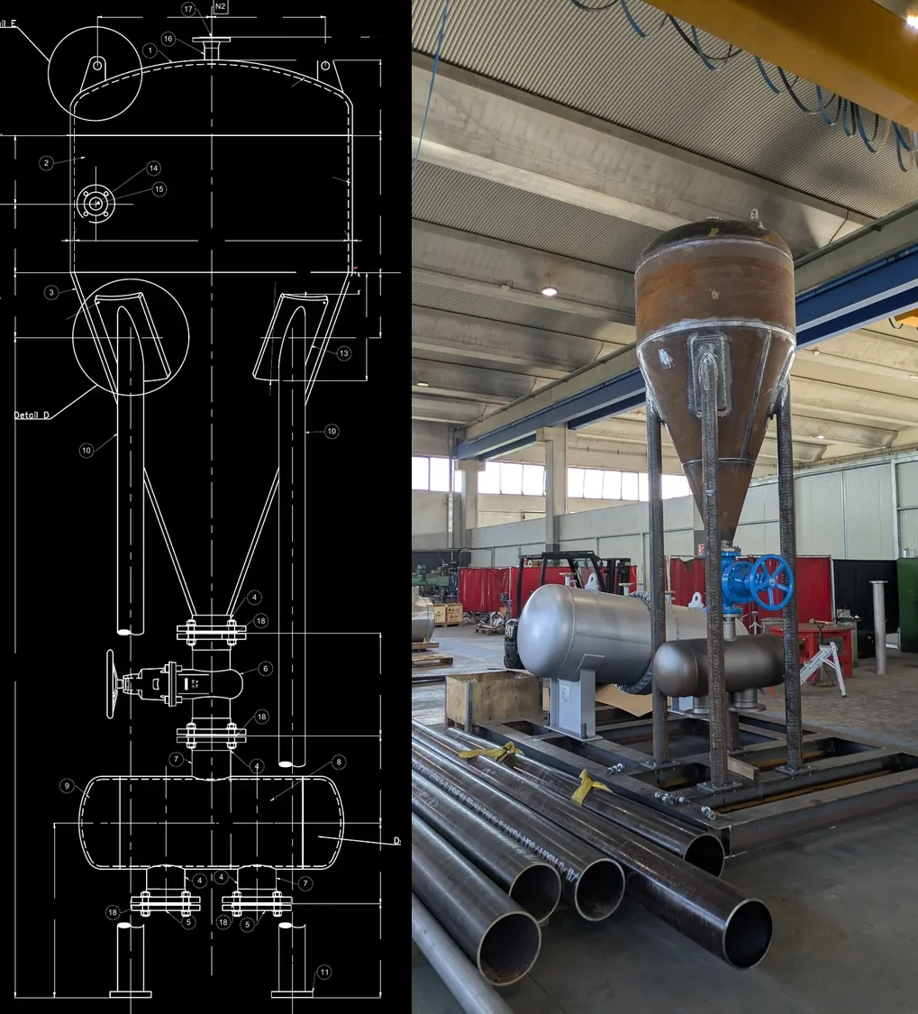 Cyclone separator in fabrication